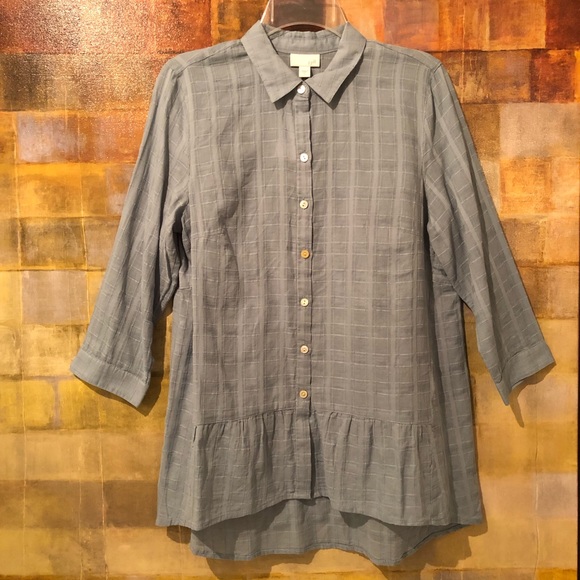 J. JILL Jacquard 3/4 Sleeve Elliptical Blouse NWT - Picture 4 of 8